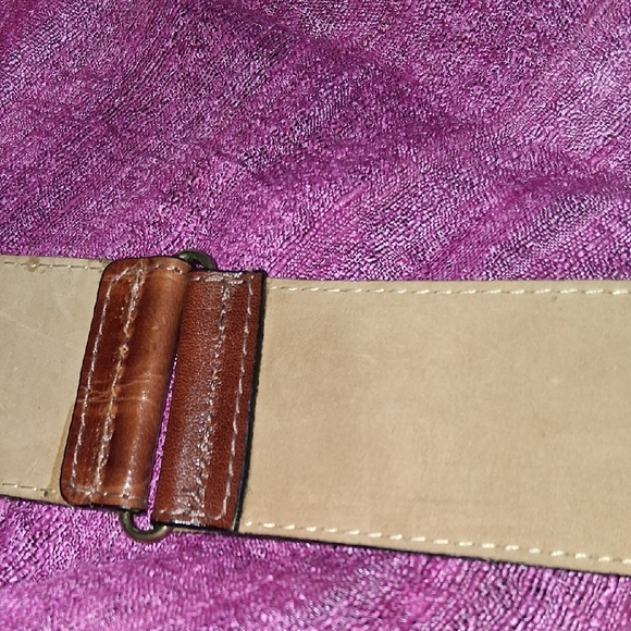 Streets Ahead Brown Belt with Gold Chain Charms Accents Sz.m